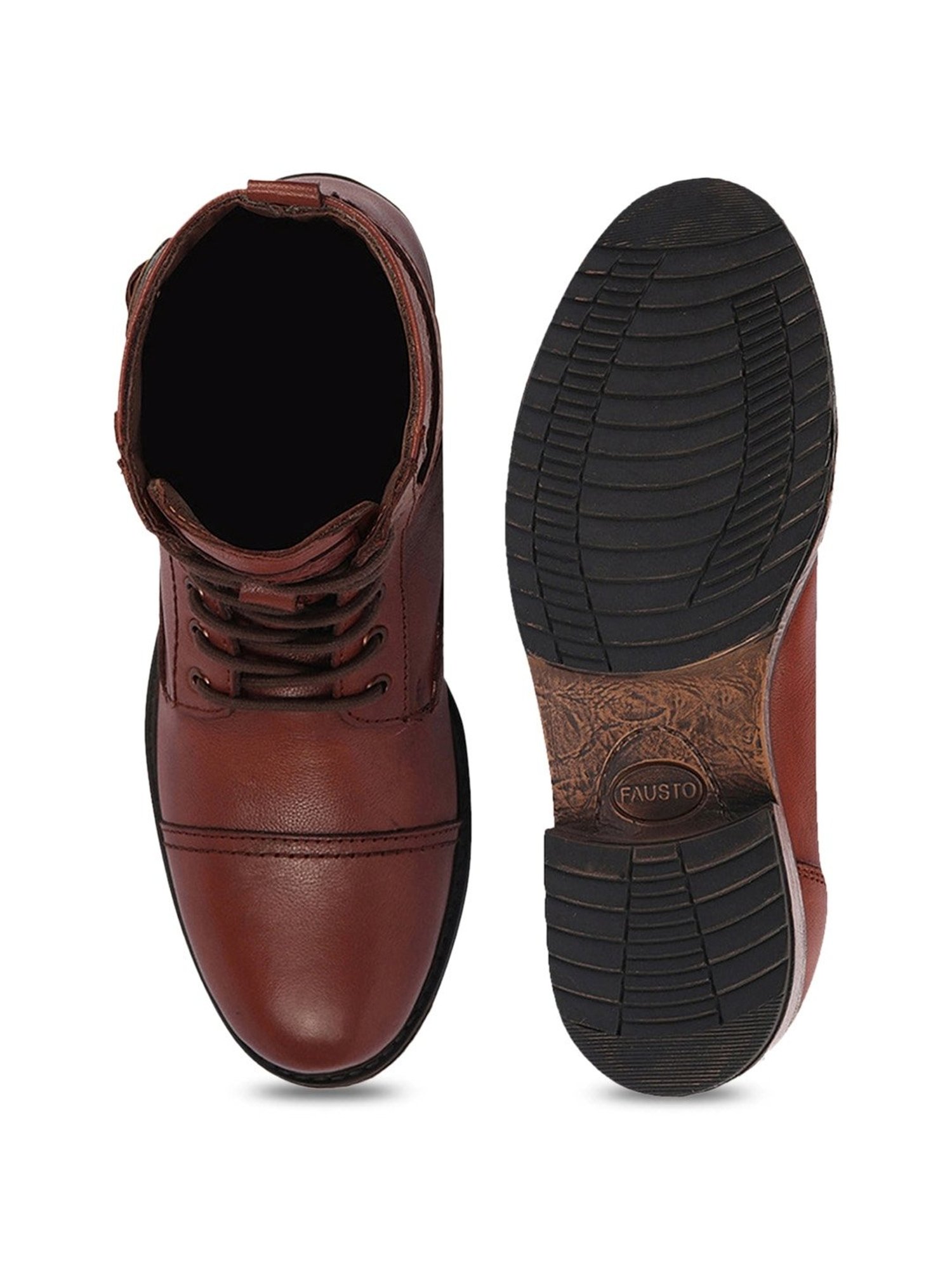 Fausto Men's Tan Biker Boots