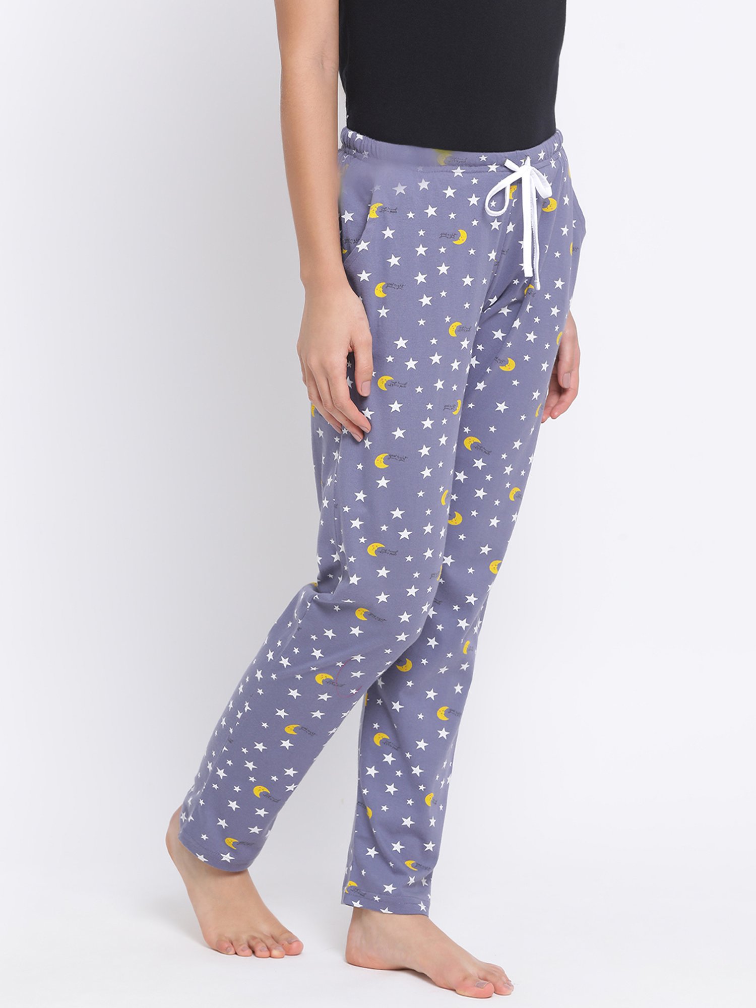 Kanvin Purple Printed Pyjamas