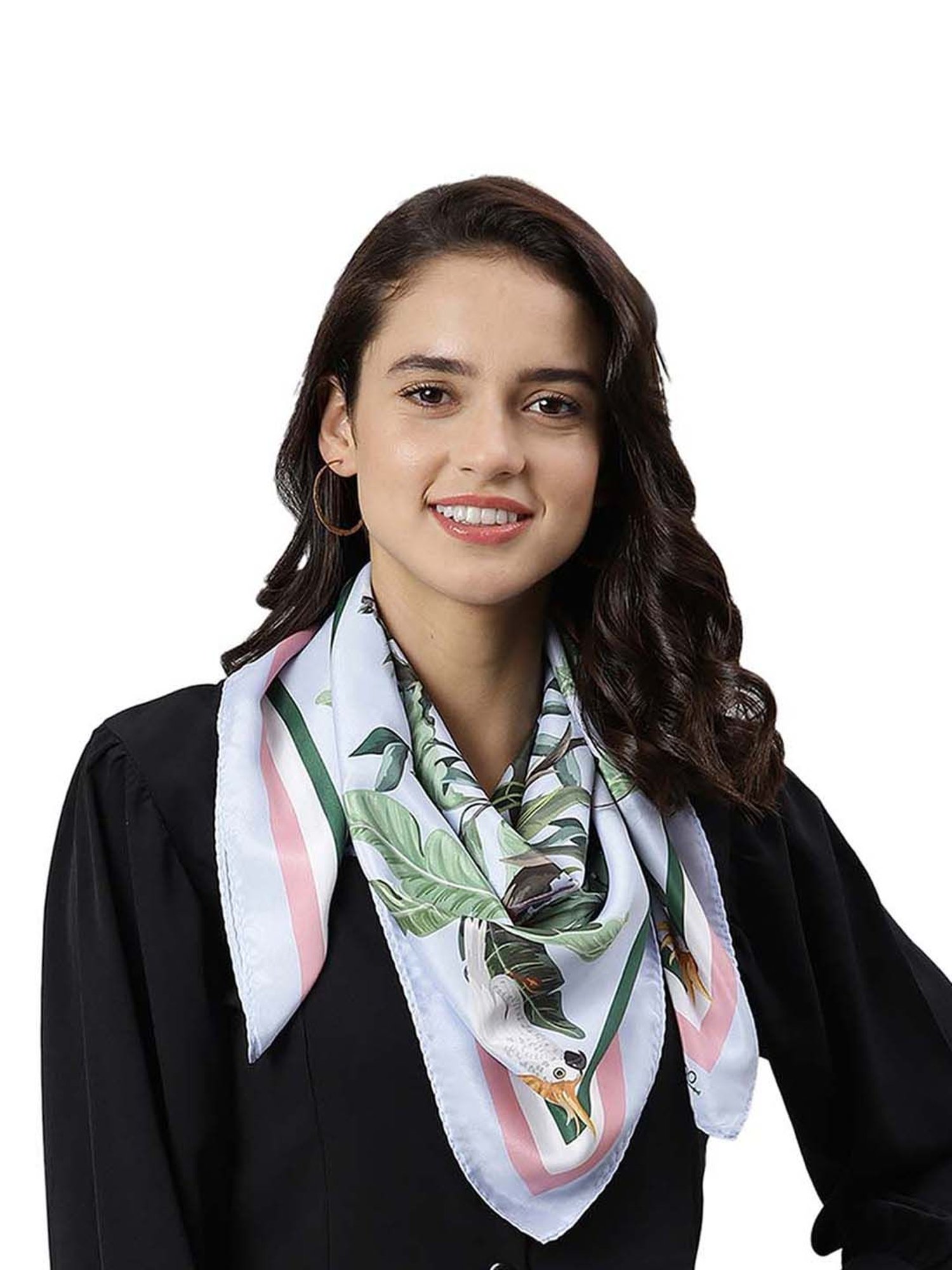 Tossido White Printed Stole