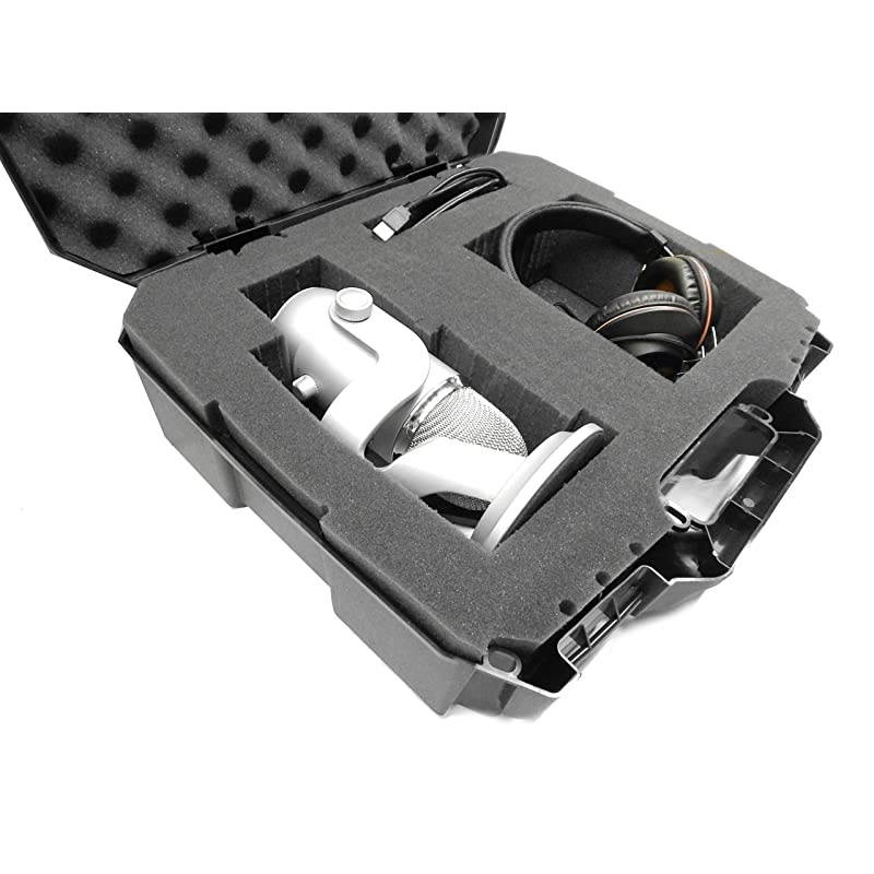 USB Microphone Hard Case Fits HyperX QuadCast, Blue Yeti X Computer Mic, Razer Seiren X, Samson G-Track Pro and Recording/Gaming Accessories