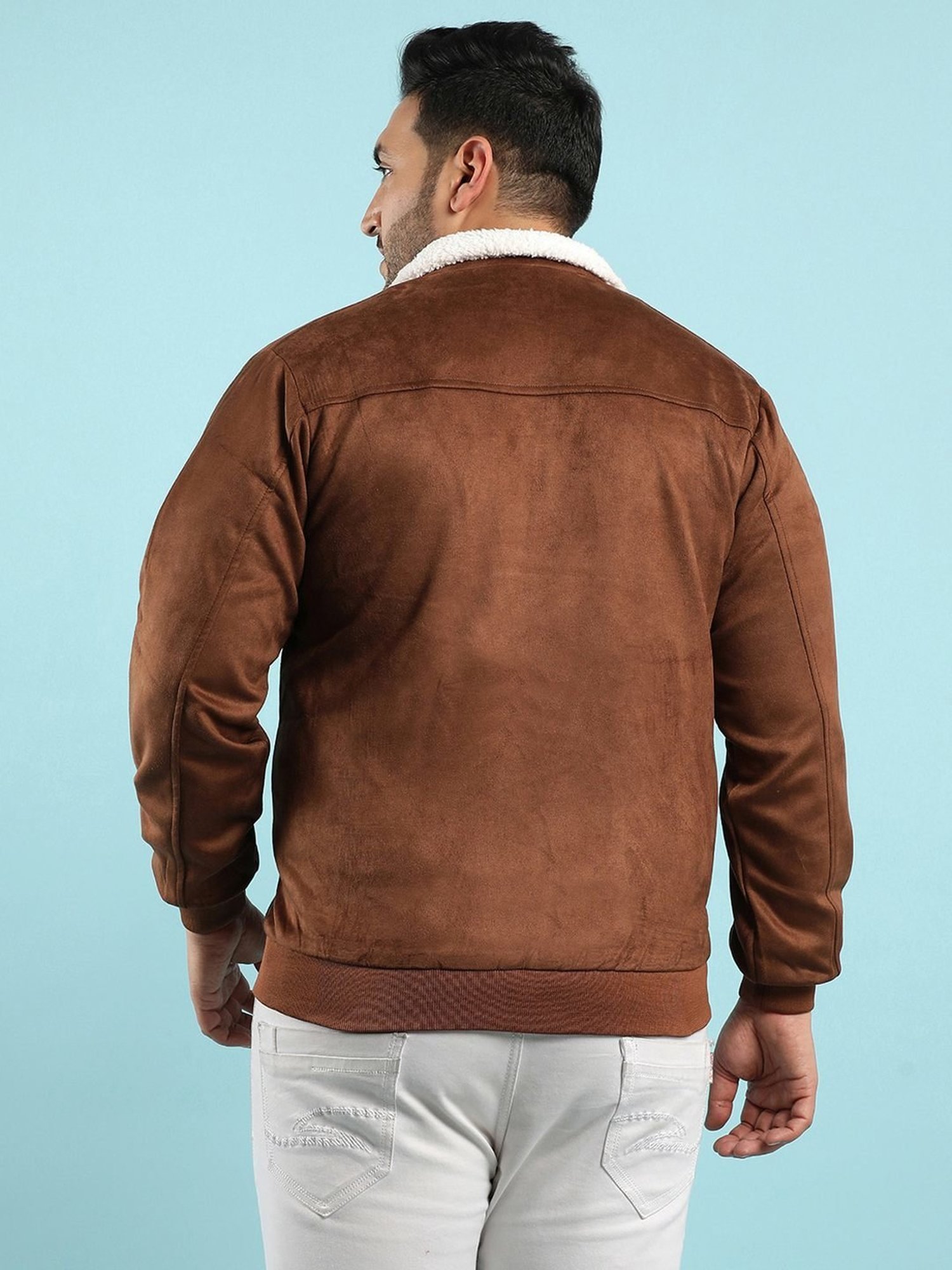 Instafab Plus Brown Regular fit Plus Size Jacket