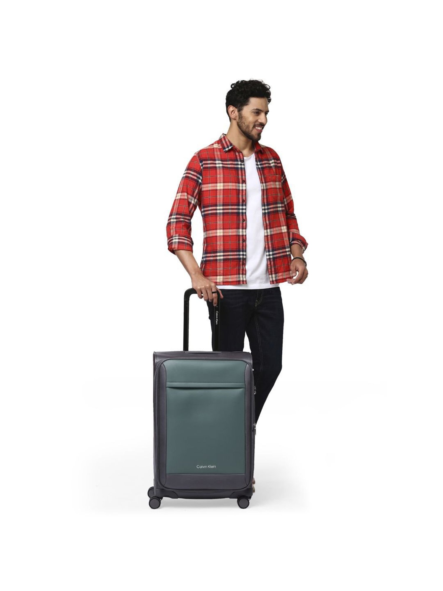 Calvin Klein Escape Charcoal Solid Soft Medium Trolley Bag - 69 Cms