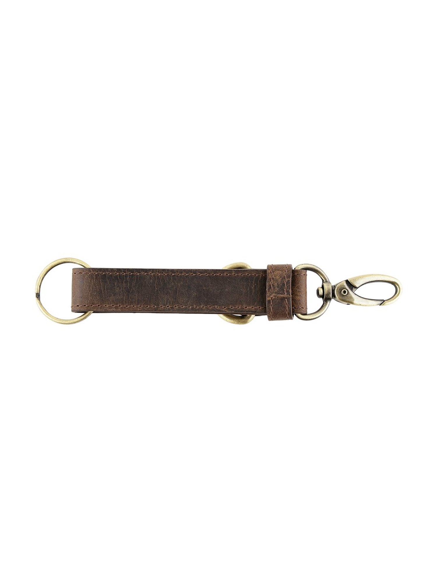 Aditi Wasan Brown Oil Pullup Leather Keyring