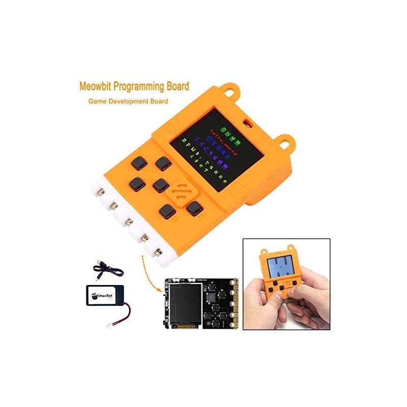 Programming Board Game Development Board with 160 128 Screen Codable Console for Microsoft Makecode Arcade macOS Windows 7 and Above Available with Orange Silicone Protective Case