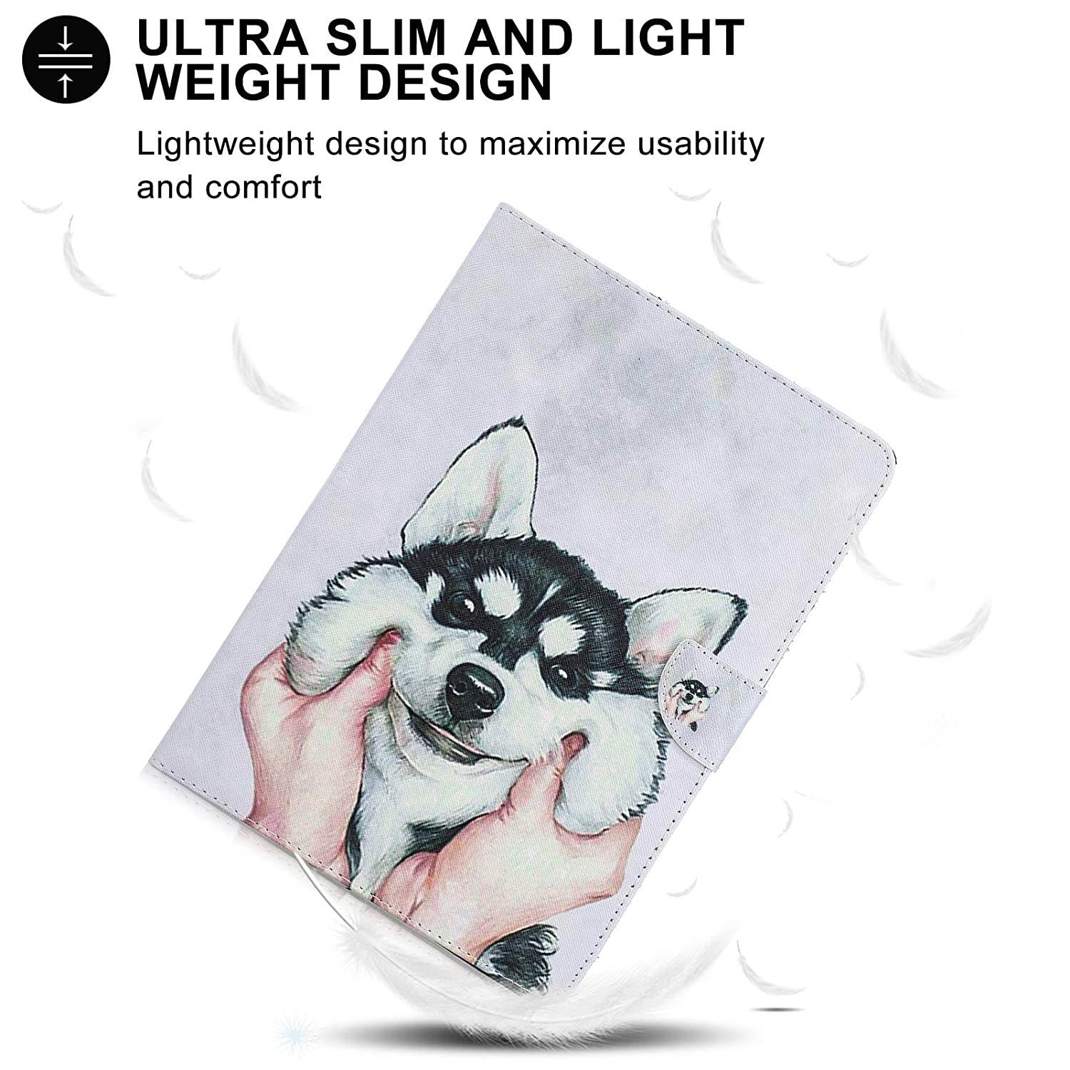 Dteck iPad 2 3 4 Case,Slim Fit Folio Stand PU Leather Case Auto Wake/Sleep Feature, Money Pocket Card Holders Smart iPad Cover for Apple iPad 2, iPad 3rd Generation, iPad 4th Generation,Husky