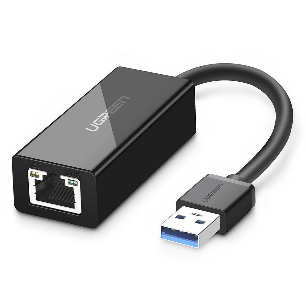 Wanmingtek USB 3.0 To Gigabit Ethernet RJ45 LAN (10/100/1000) Mbps Network Adapter For PC-Black