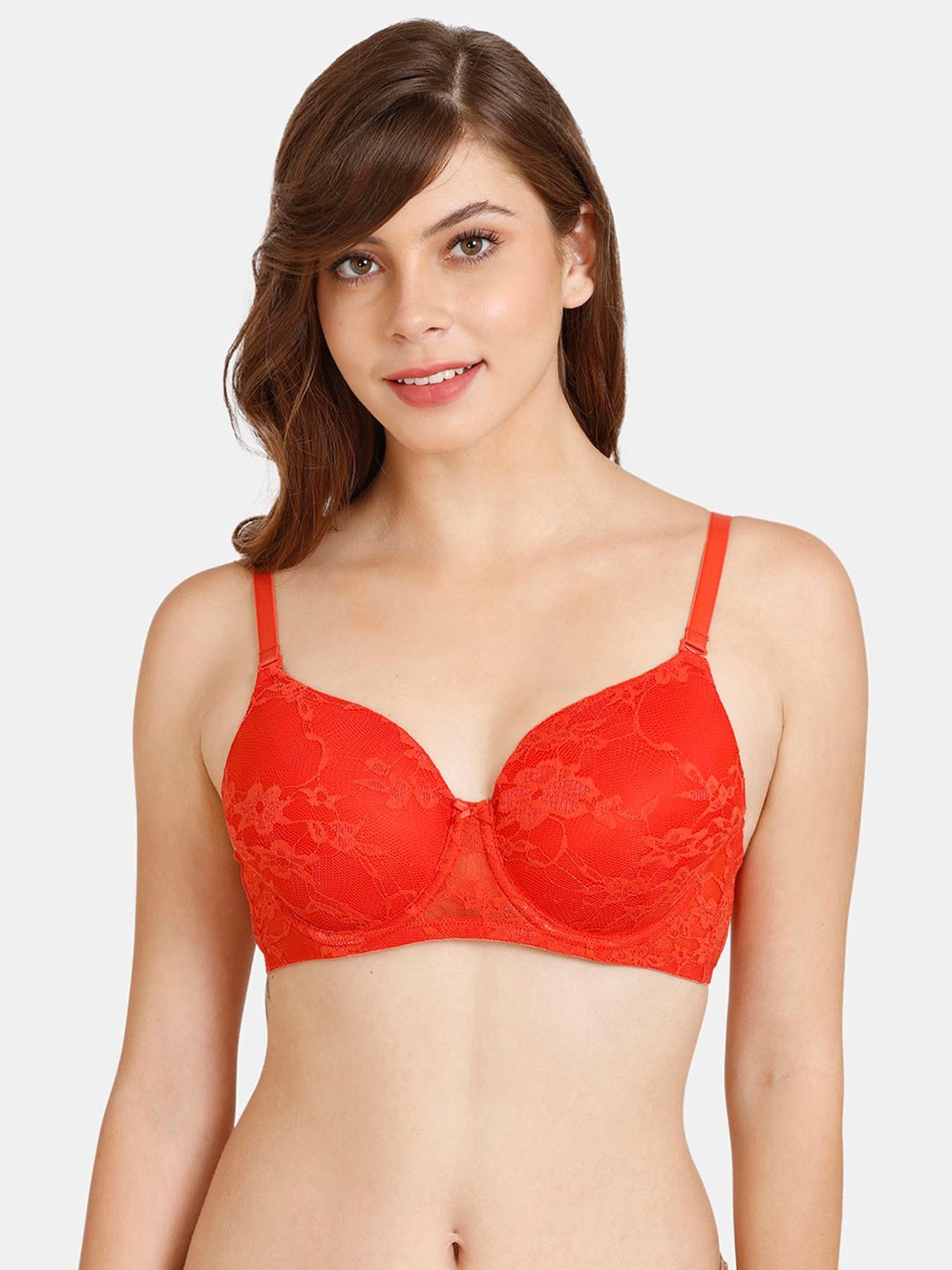 Rosaline by Zivame Red Under-Wired Padded T-Shirt Bra