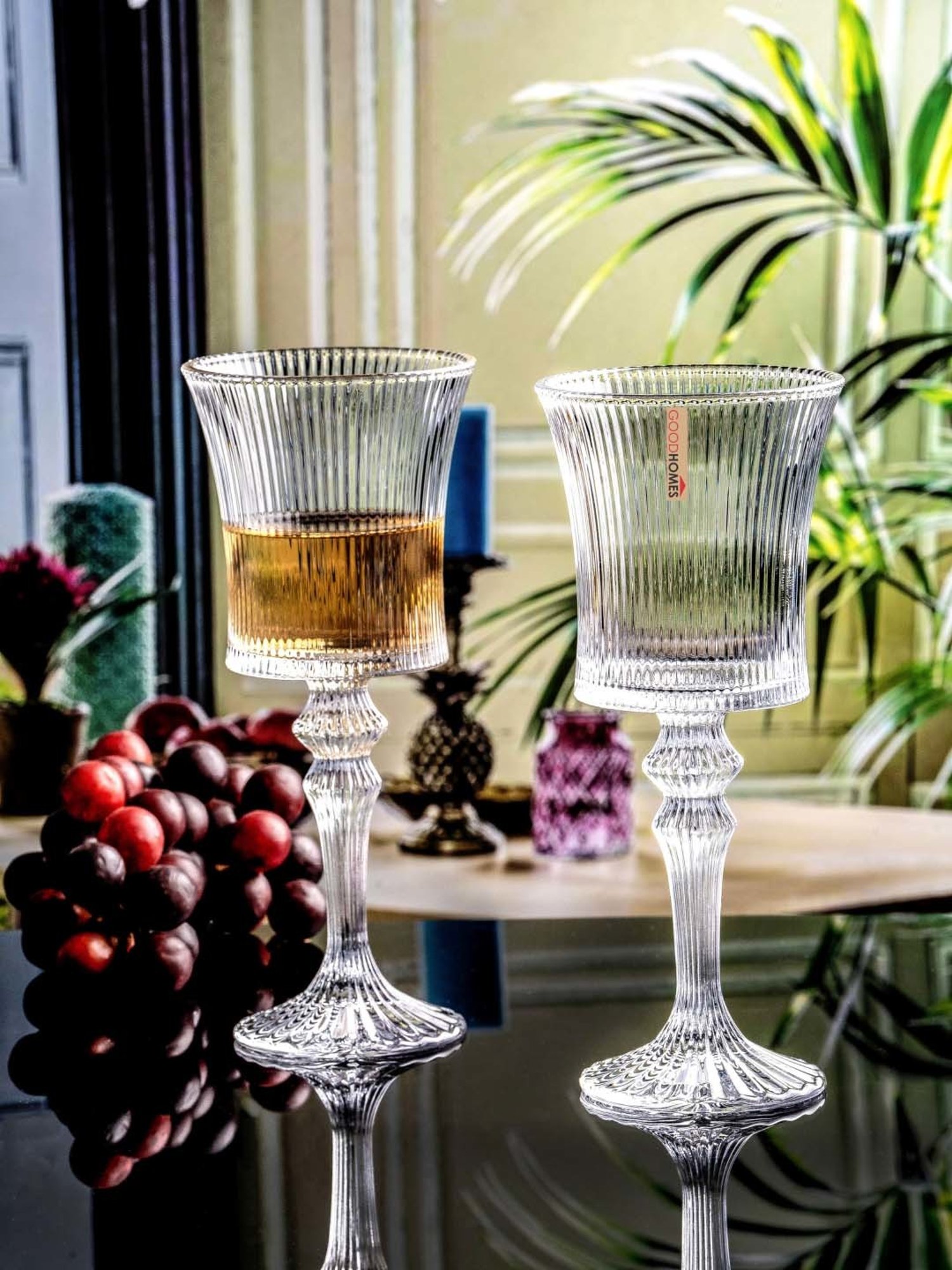 Goodhomes Transparent Stem Glass (0.28 L) - Set of 6