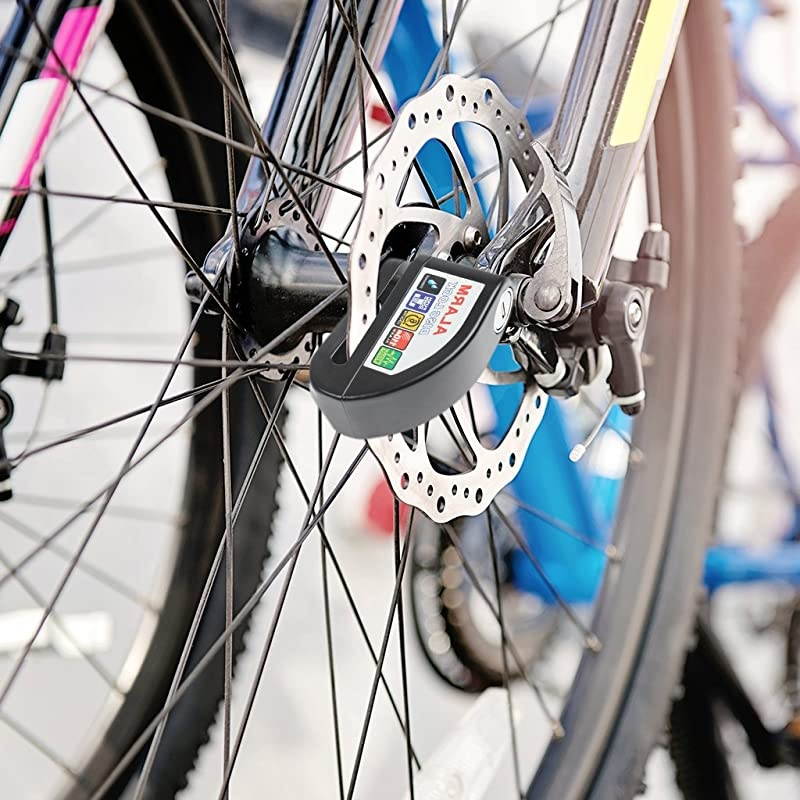 Disc Brake Lock, Anti-Theft Motorcycle Accessories Ultra 110db Alarm Disc Lock Motorcycle Lock 6mm Pin Keys Scooters Bikes Bicycle (Black)