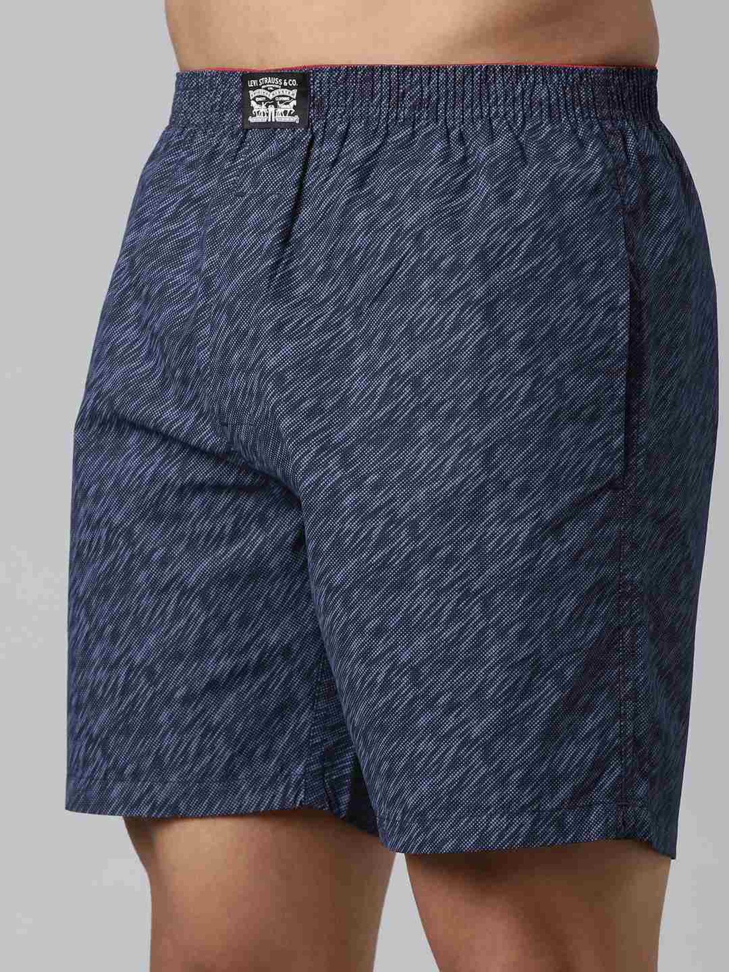 Levi'S Blue Pure Cotton Relaxed Fit Printed Shorts