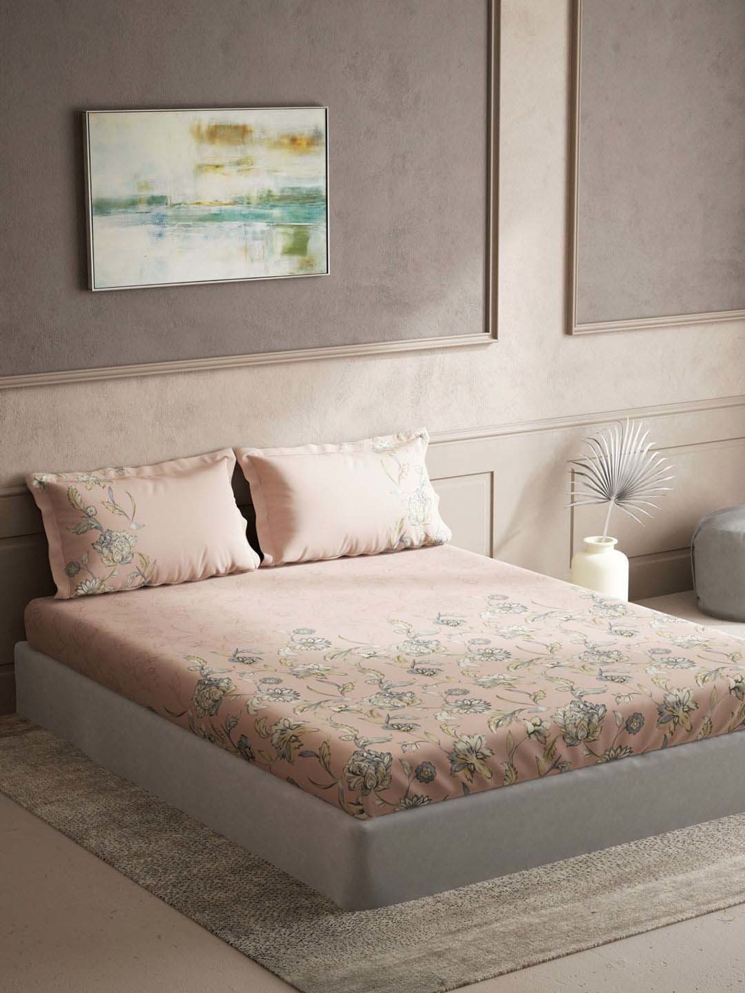 Maspar Purple 100% Cotton 200 TC Bed Sheet Set