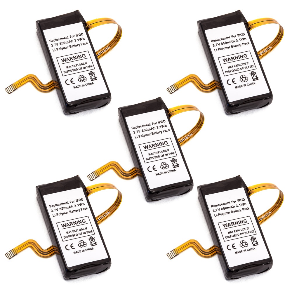 Battery 5-Pack for Apple Video 60gb 80gb iPod 5th Generation Gen 616-0232 616-0229 616-0230 JY-P0333A