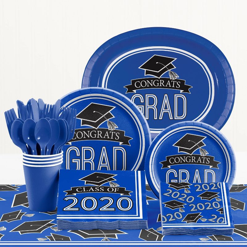 36ct Mortarboard Graduation Cutouts Blue