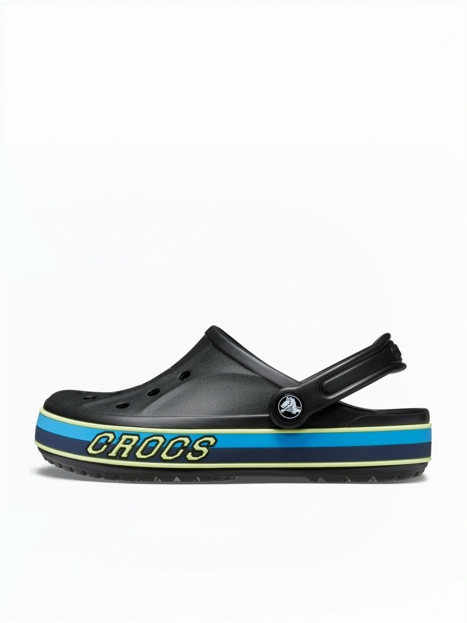 Crocs Kids Bayaband Black Back Strap Clogs