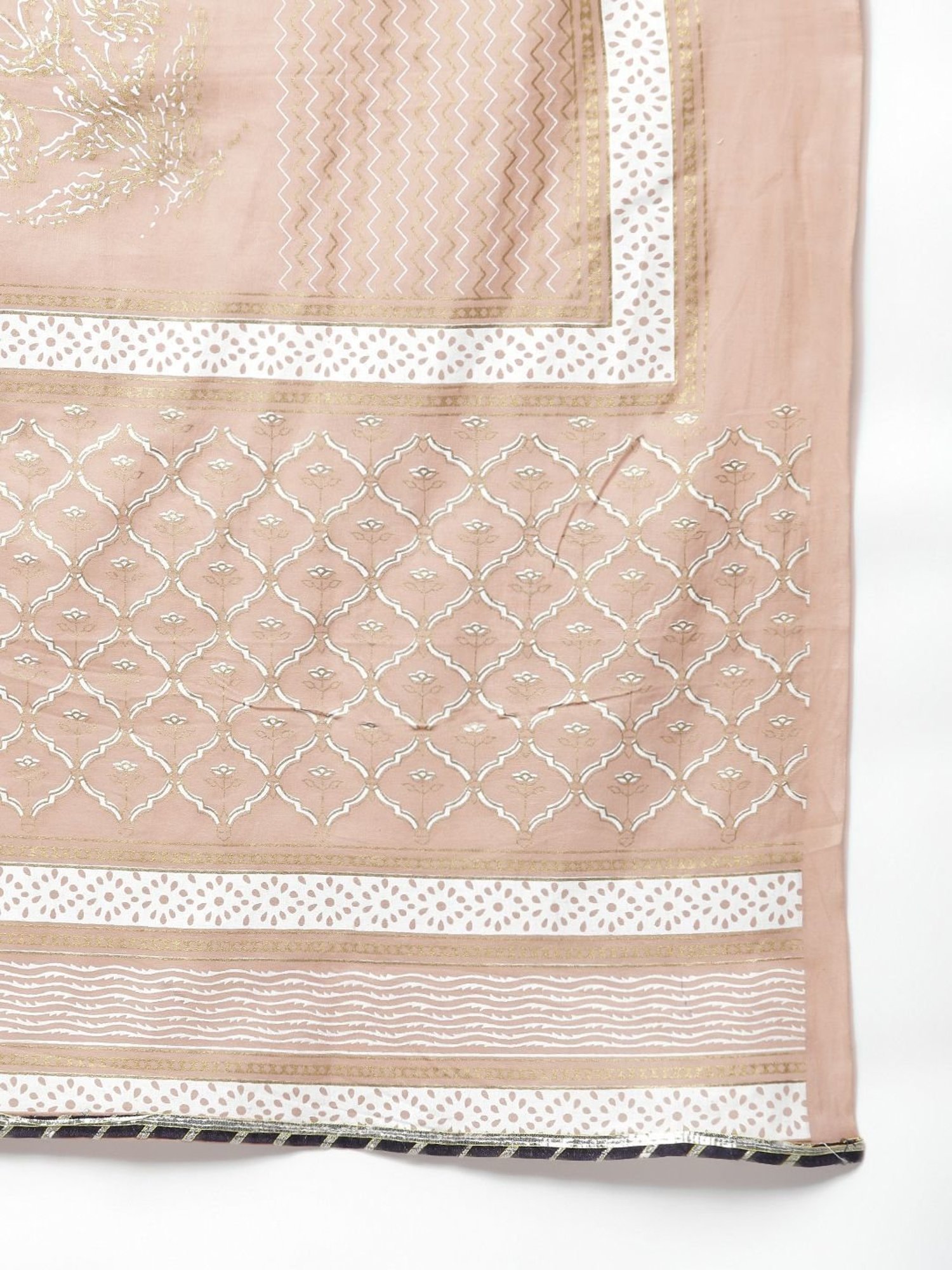 Stylum Beige Zari Work Kurti Sharara Set With Dupatta