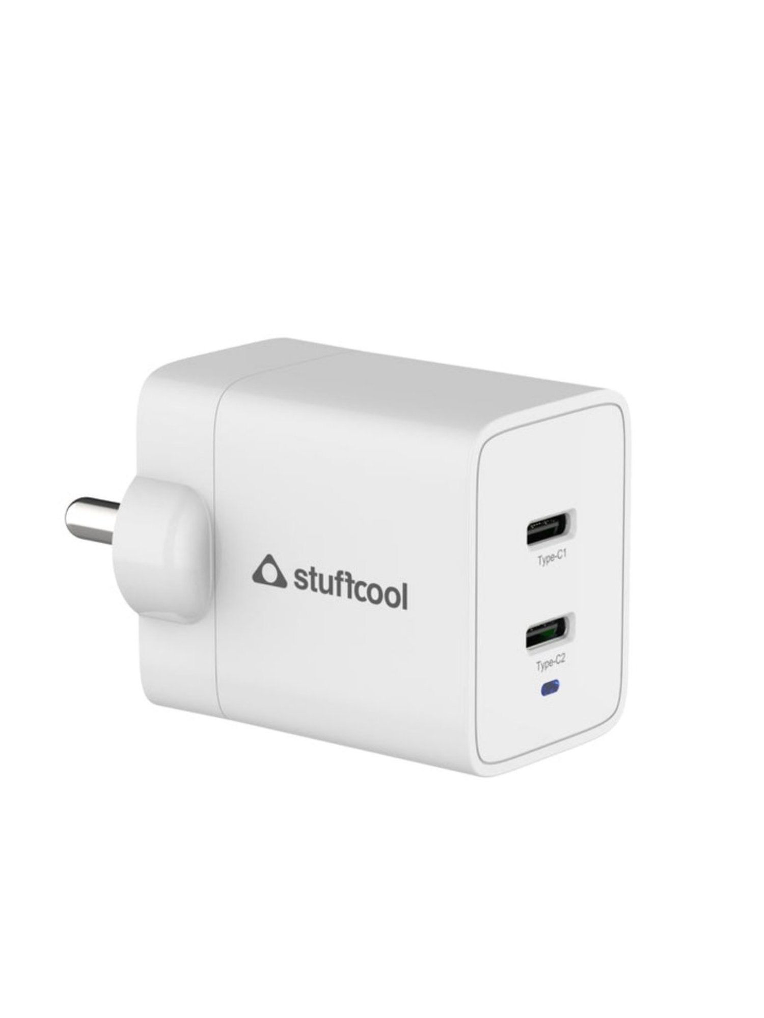 Stuffcool Neo 47W Dual Type C GaN Charger with Super Fast Charging 2.0 (White)