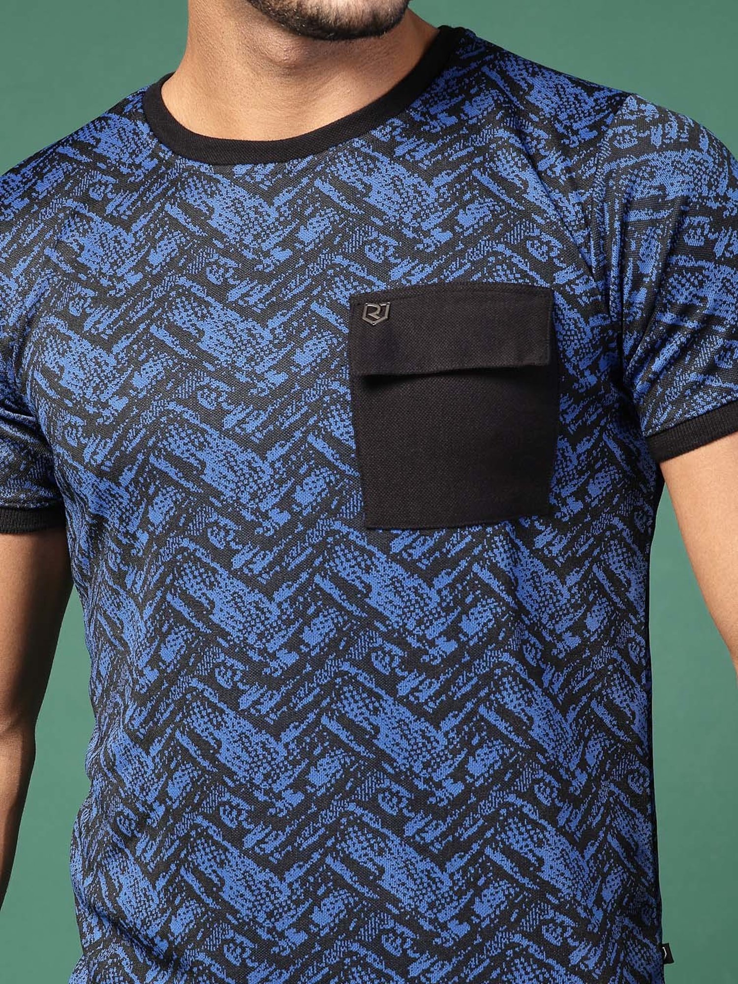 Rigo Blue Slim Fit Printed T-Shirt & Shorts Set