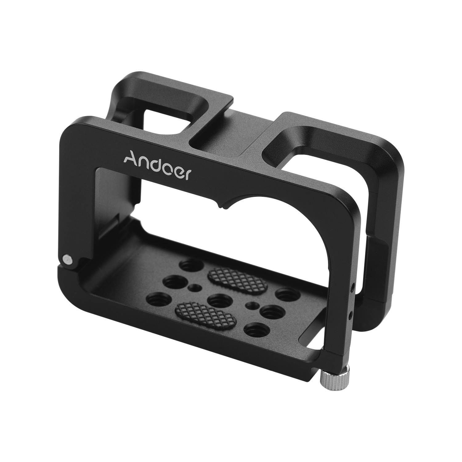 Andoer Metal Camera Cage Compatible with OSMO ACTION Vlogging Shooting Case with Cold Shoe Mount 1/4 Screw Interfaces