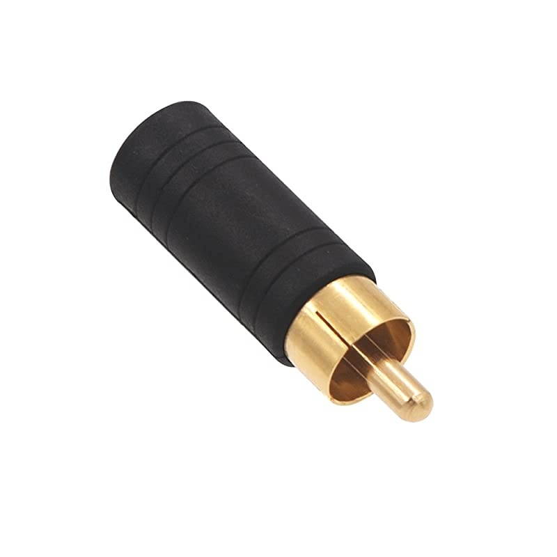 2Pack Gold Plated 35mm 18 inch Female Mono Jack to RCA Male Adapter
