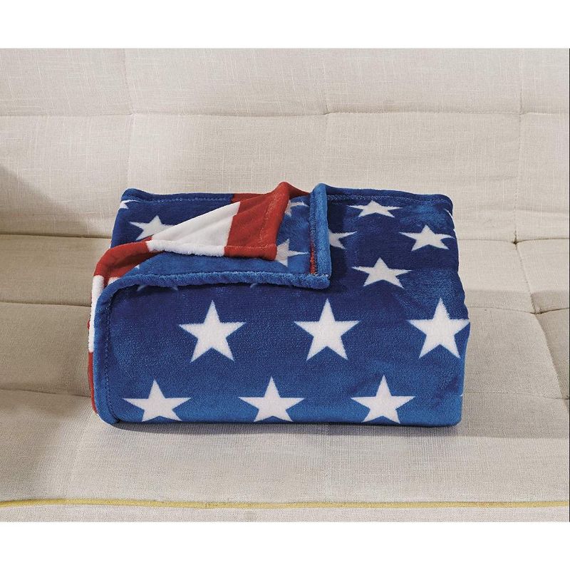 July 4th Stars & Stripes American Flag Ultra Lush Oversized Throw Blanket (50" x 70")
