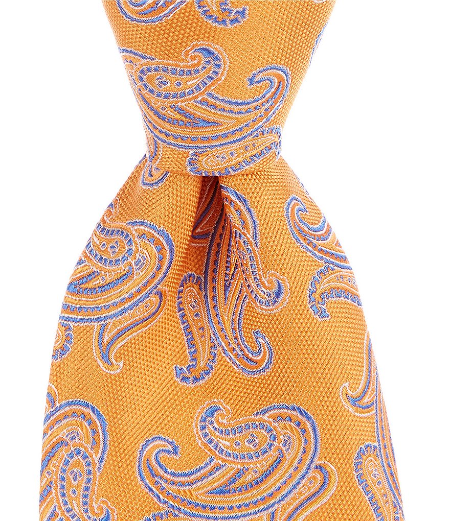 Roundtree & Yorke Luma Paisley Traditional 3 3/8#double; Silk Tie
