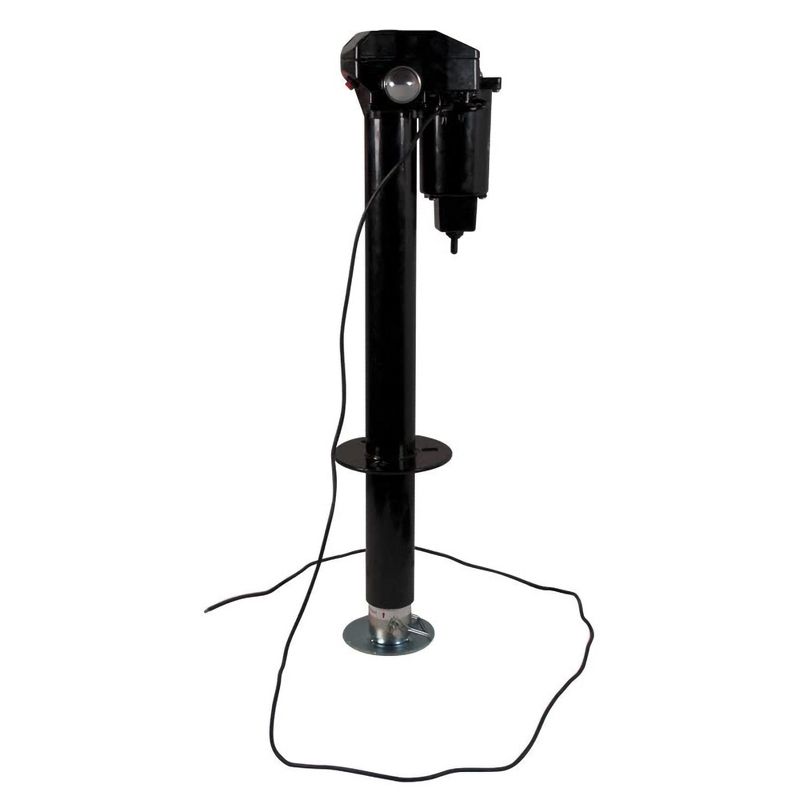Quick Products JQ-3000 2.25 Inch Water Resistant 3,250 Pounds Electric Tongue Jack with Dual LED Work Lights and Manual Crank Override
