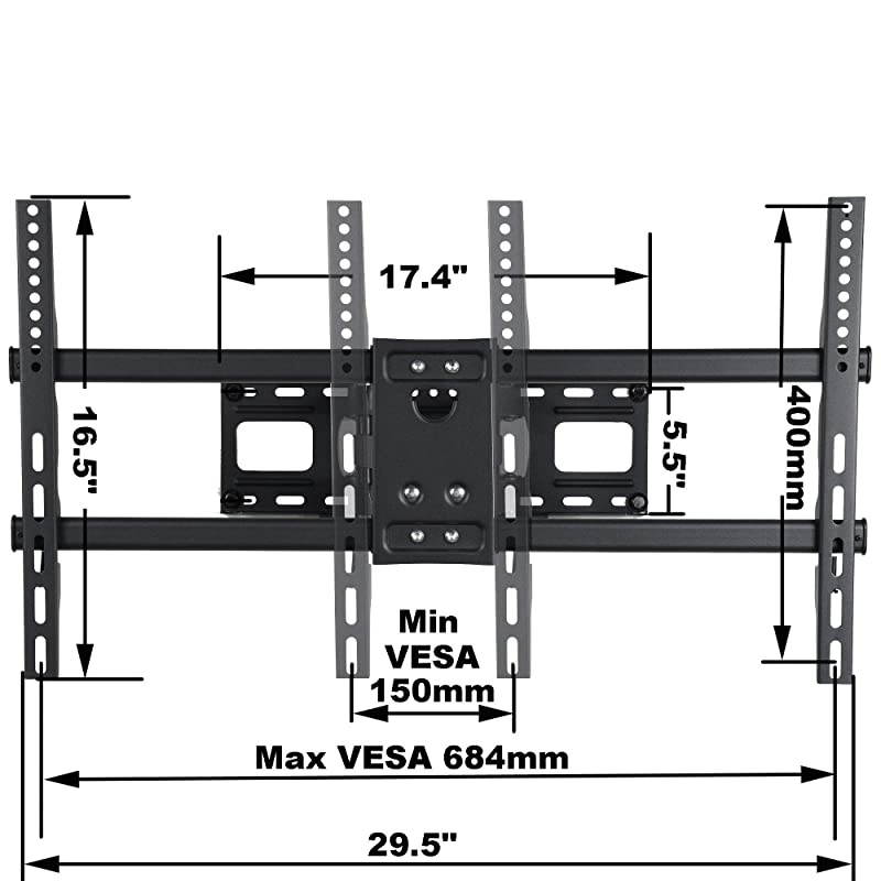 MW380B5 Full Motion Articulating TV Wall Mount Bracket for Most 3770 LED LCD Plasma HDTV Up to 125 lbs with VESA 684x400 600x400 400x400 150x100mm Dual Arm Pulls Out Up to 14 AW9