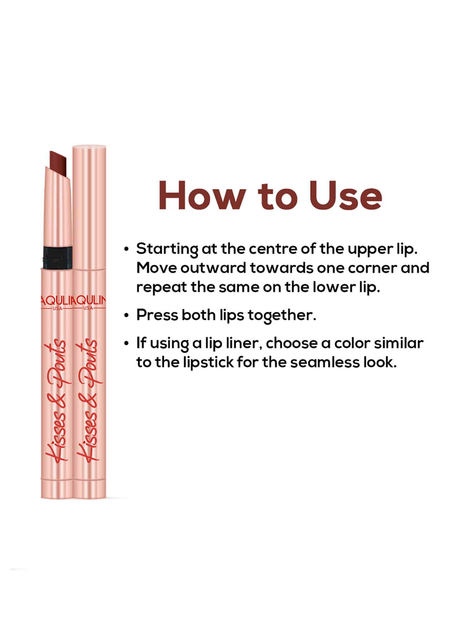 Jaquline USA Kisses & Pouts Transfer Proof Matte Lipstick Steamy Kiss - 1.4 gm