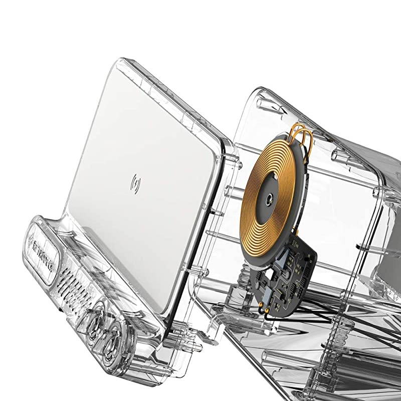 Q, [Qi Certified] 10W Fast Charge Wireless Charging Dock-Fast Wireless Charger for iPhone Xs, XS Max, XR, X, 8, 8 Plus, 11, 11 pro, SE 2020 (Compatible w/Samsung, LG, Sony, More) Carmine Red