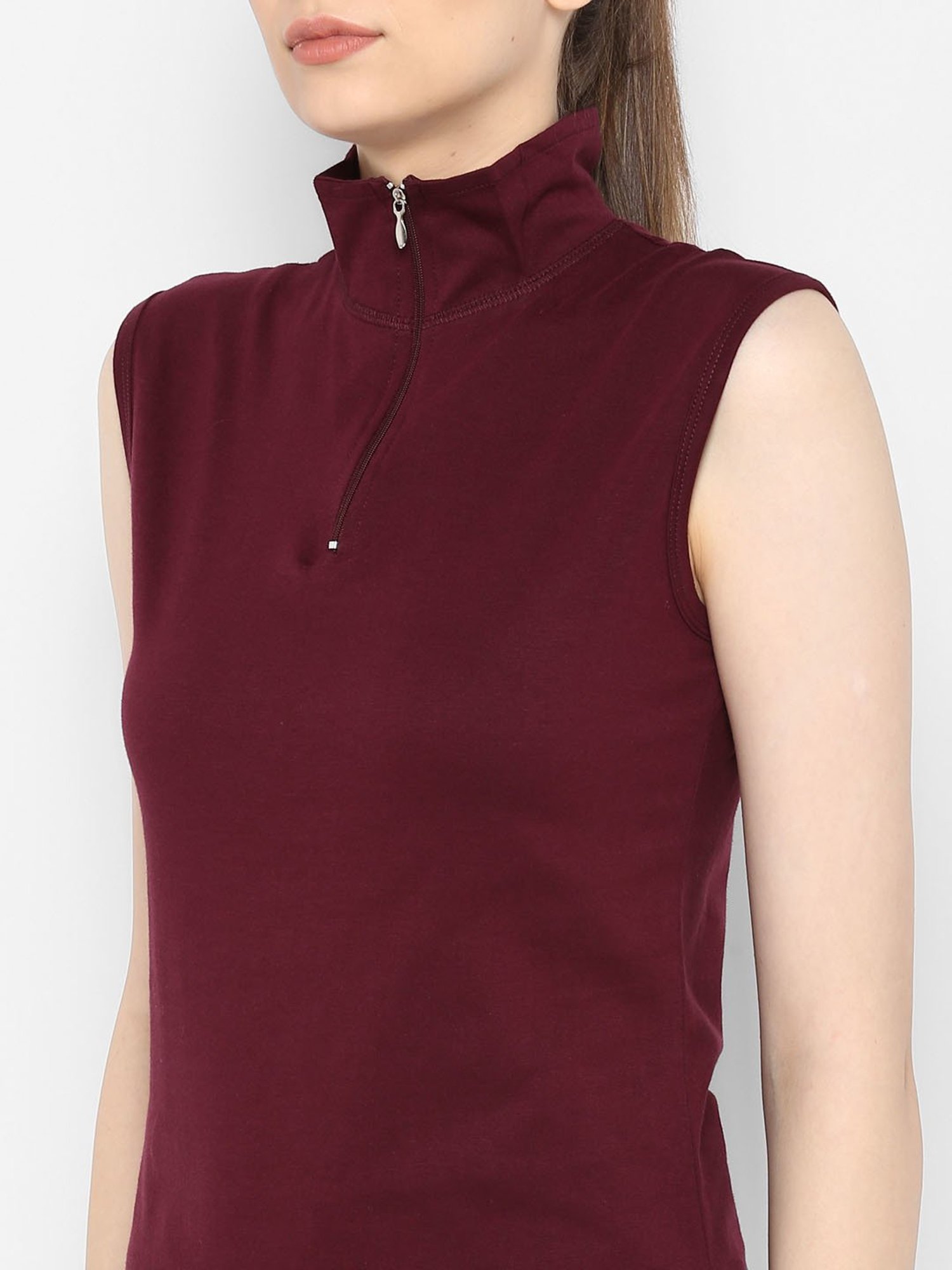 Appulse Maroon Cotton Slim Fit T-Shirt