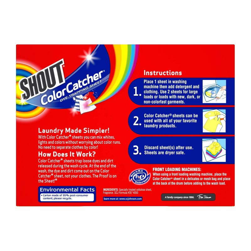 Shout Color Catcher Dye Trapping Sheets - 72ct