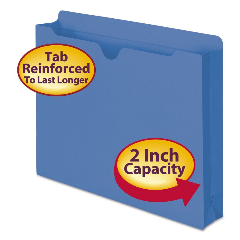 Smead Colored File Jackets with Reinforced Double-Ply Tab Letter 11 Pt Blue 50/Box 75562