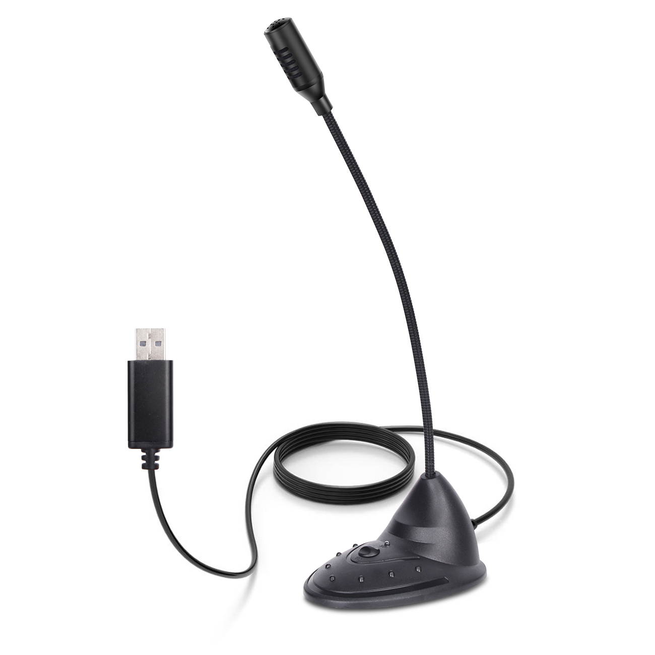 Depusheng Flexible Computer Microphone 360 Degree Adjustable Studio Speech Microphone USB Gooseneck Condenser Microphone for Computer PC Desktop Notebook