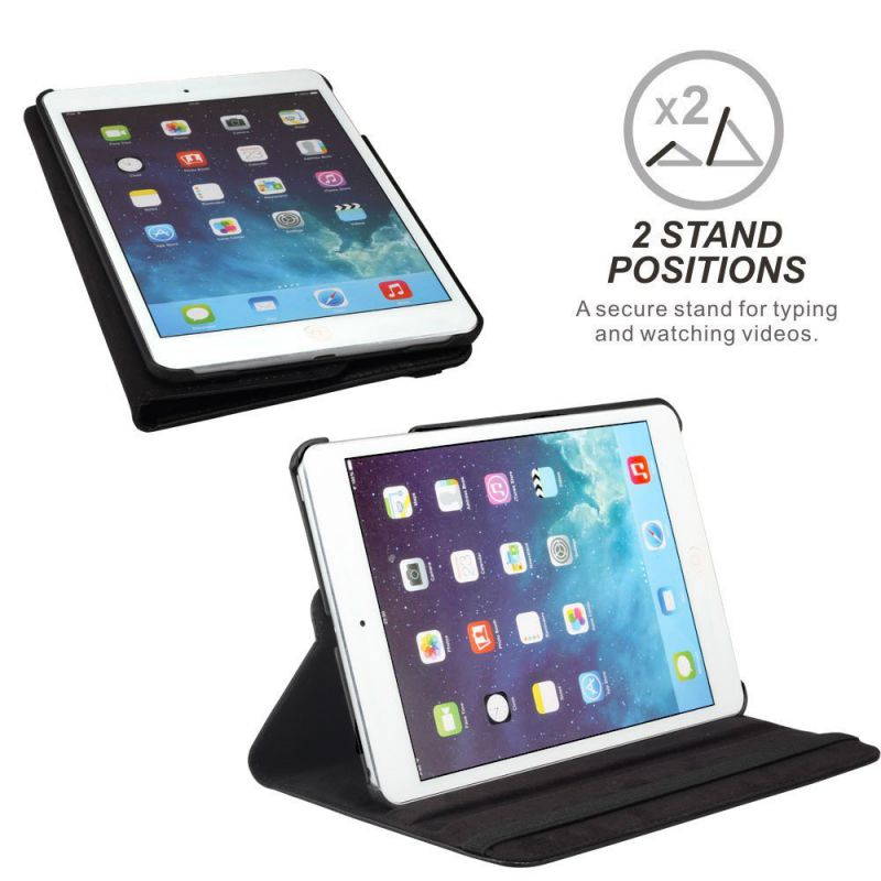 Fullbell Apple iPad 2/3/4 Case - 360 Degree Rotating Stand Smart Case Cover for iPad with Retina Display (iPad 4th Generation), the new iPad 3 & iPad 2 (Automatic Wake/Sleep Feature) - Black
