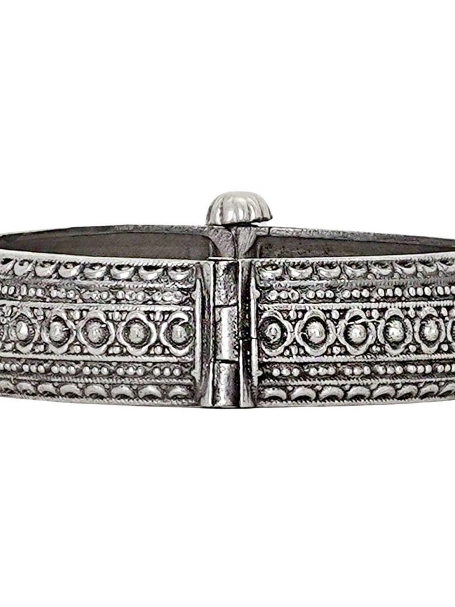 Bold by Priyaasi Trishul Rudraksh Silver-Plated Bracelet for Men