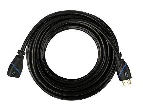 40 FT (12.2 M) High Speed HDMI Cable Male to Female with Ethernet Black (40 Feet/12.2 Meters) Supports 4K 30Hz, 3D, 1080p and Audio Return CNE571263 (2 Pack)