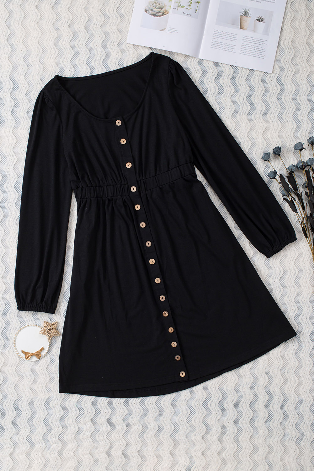 Cheetah Casual Long Sleeve Button Up Shirt Dress