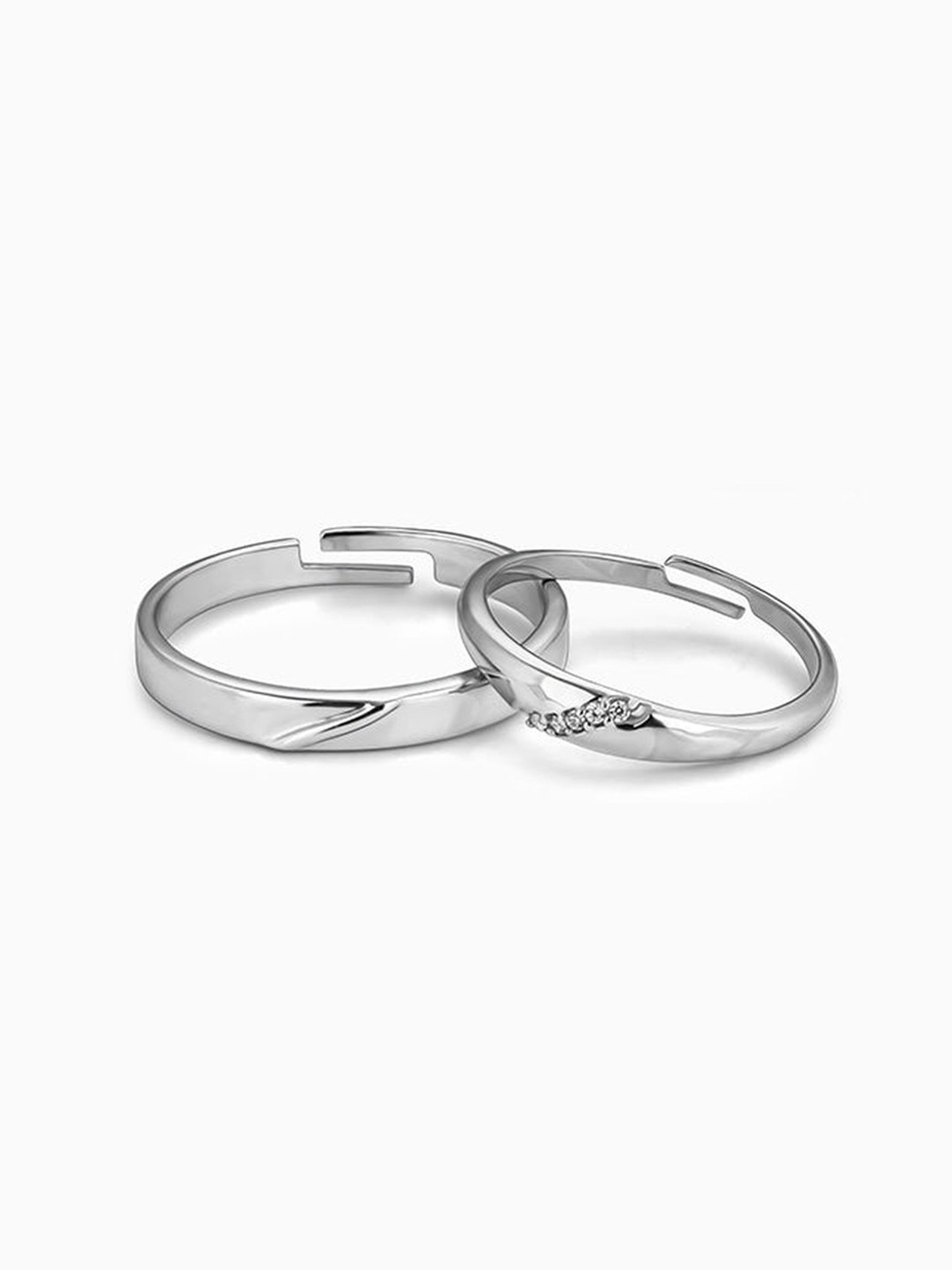 GIVA 925 Silver Love Unfolds Bands for Couples