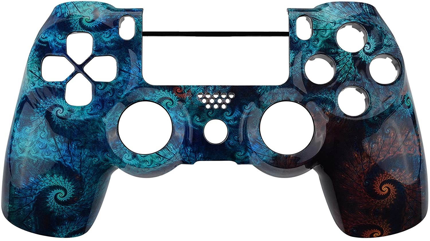 eXtremeRate Spiral Patterned Front Housing Shell Case, Glossy Faceplate Cover Replacement Kit for Playstation 4 PS4 Slim PS4 Pro CUH-ZCT2 JDM-040 JDM-050 JDM-055 Controller - Controller NOT Included