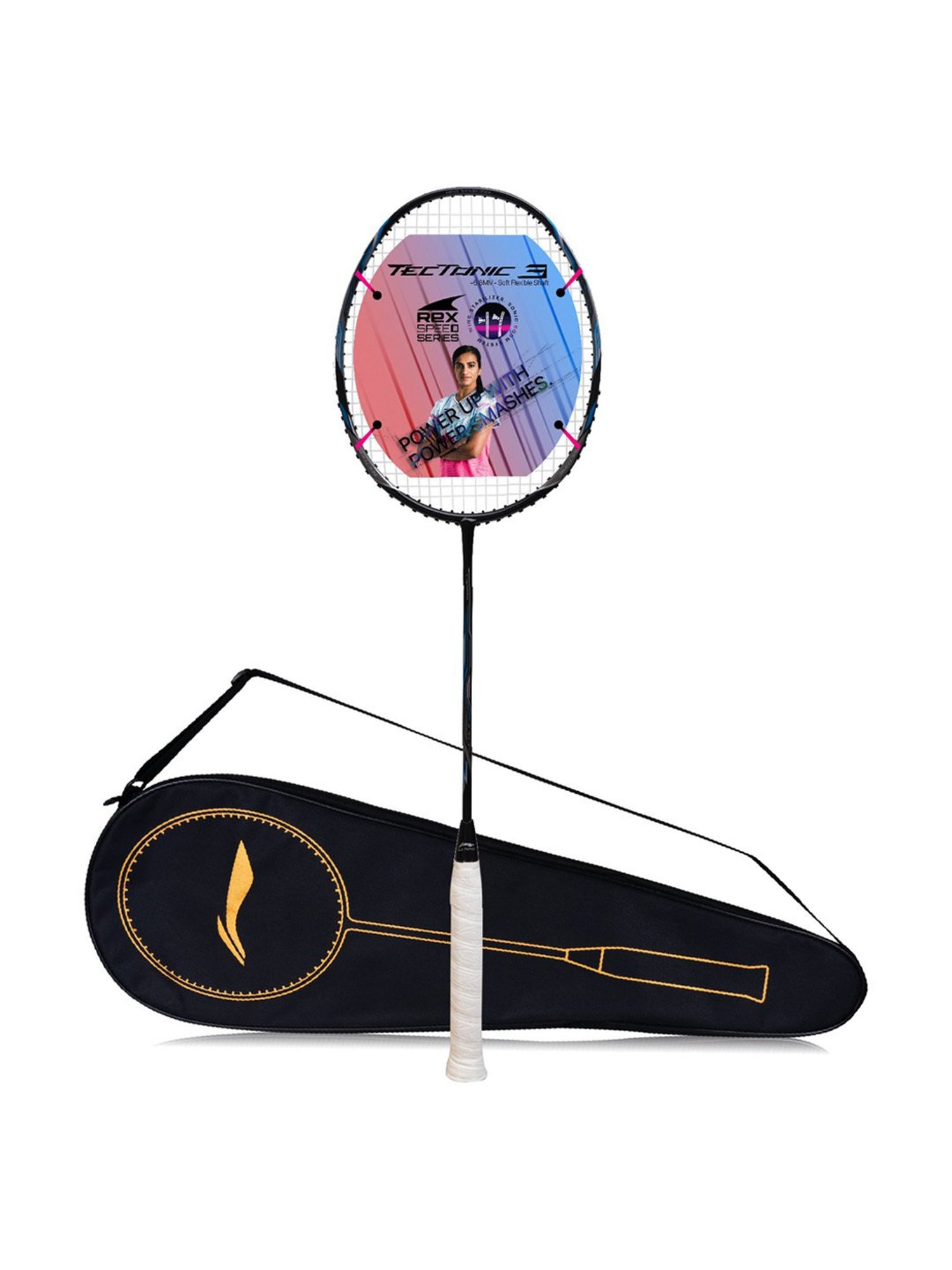 Li-Ning Tectonic 3R Strung Badminton Racket (Black) Size - Medium