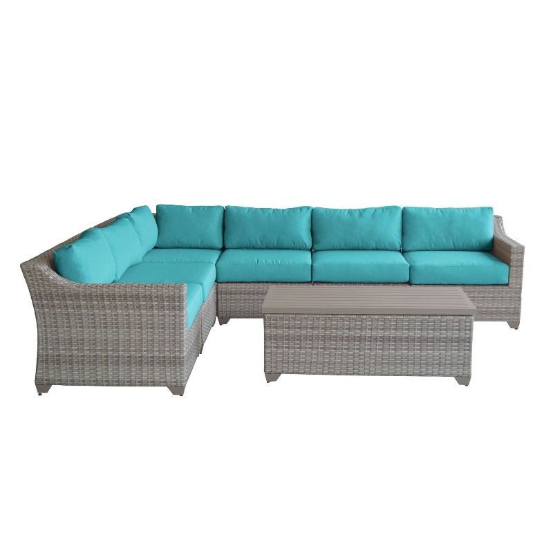 Fairmont 7pc Patio Sectional Seating Set with Cushions - Aruba - TK Classics