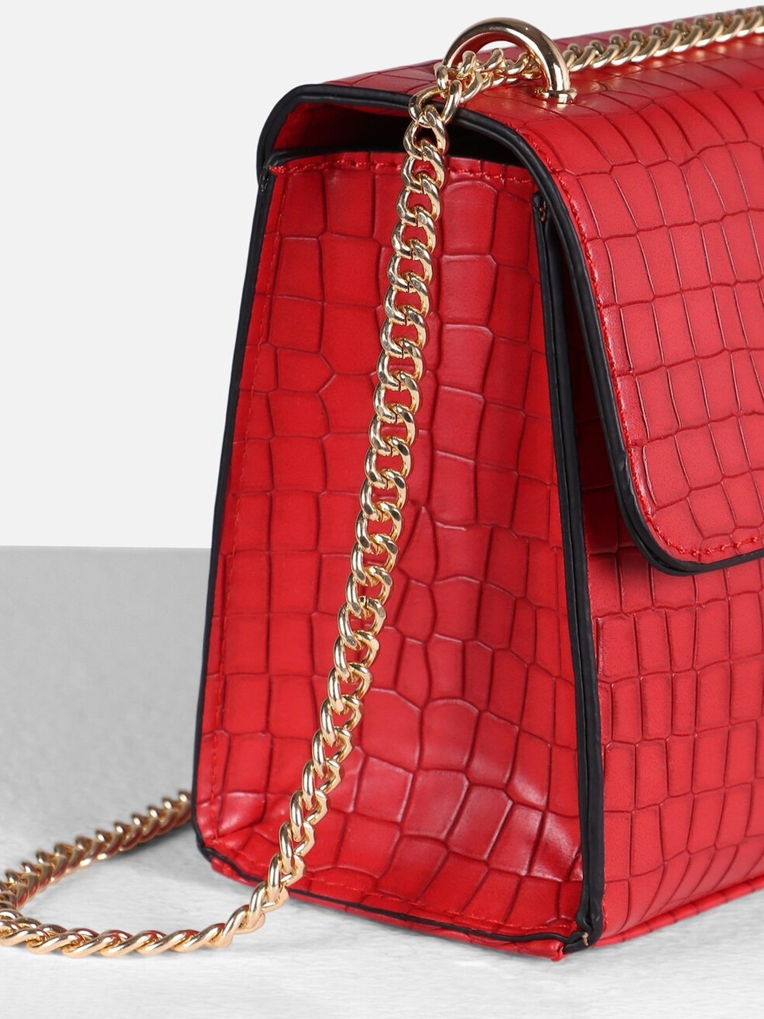 Allen Solly Red Textured Medium Sling Handbag