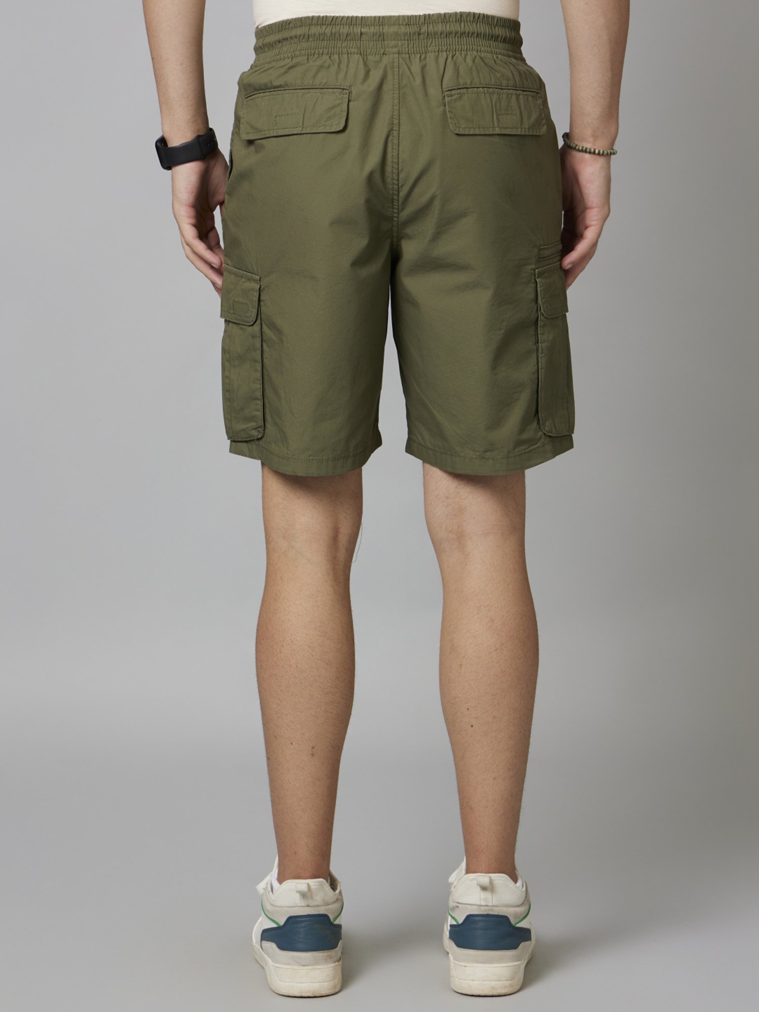 celio* Olive Regular Fit Cotton Cargo Shorts