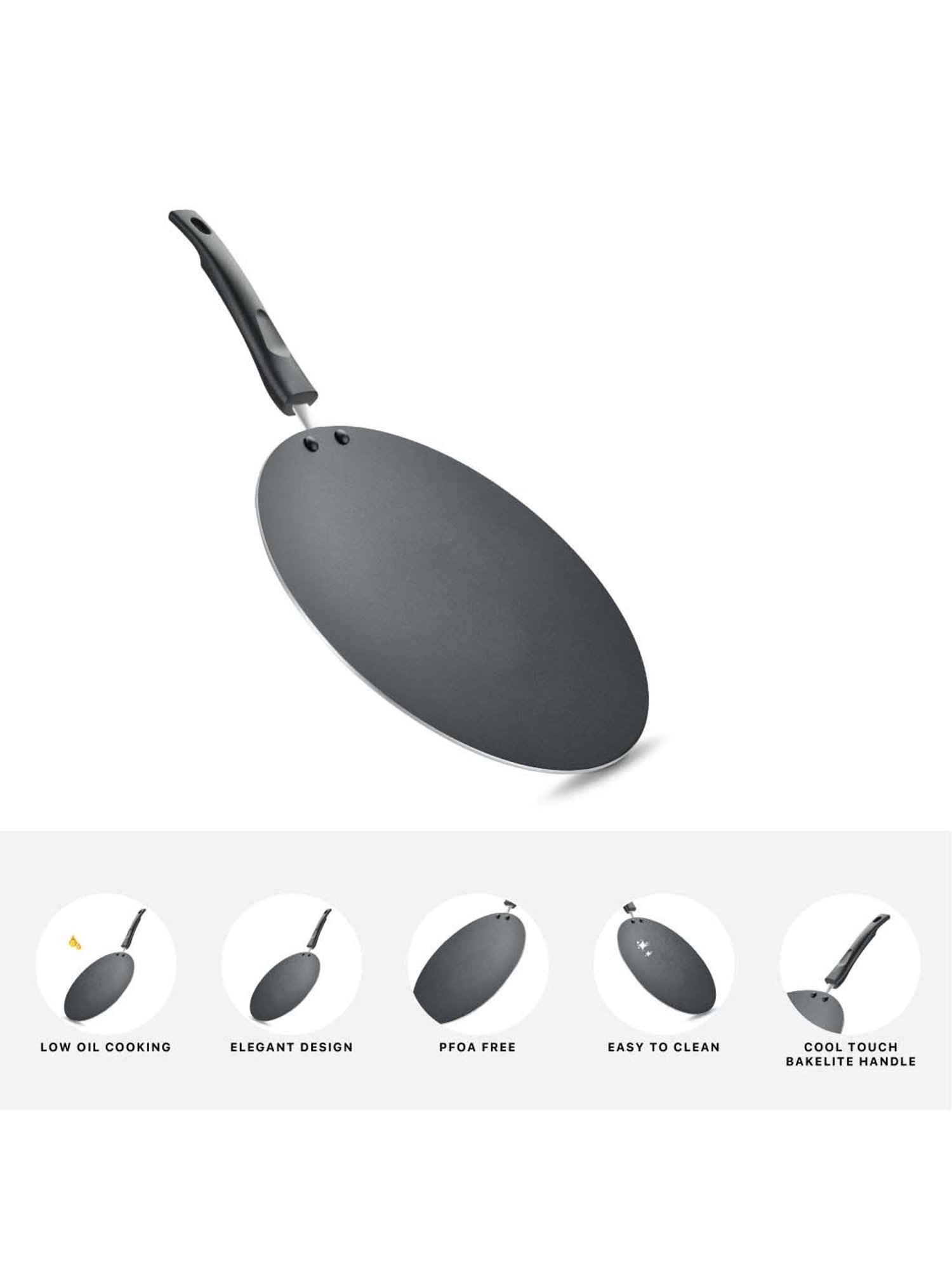 JUDGE Everyday Black Aluminium 25 cm Tawa (0.5 L)