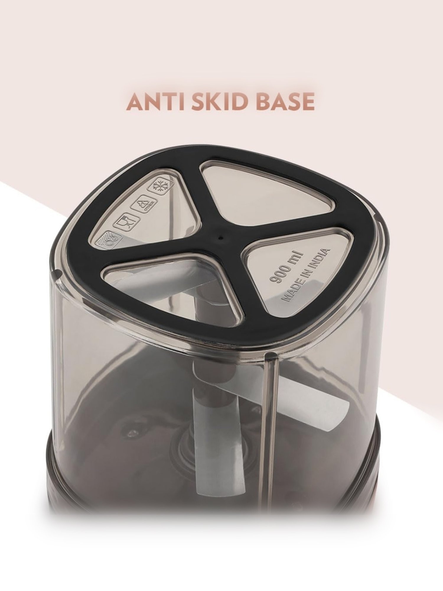 Borosil EazyPull Chopper 900 ml with 6 Blades & Durable String (Black)