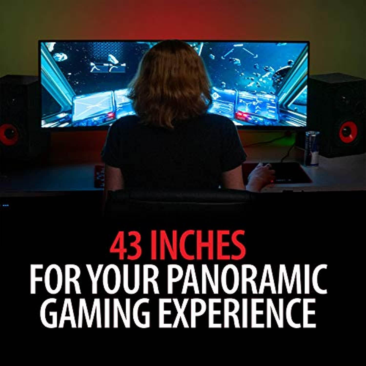 Deco Gear 43" Curved Ultrawide E-LED Gaming Monitor, 32:10 Aspect Ratio, Immersive 3840x1200 Resolution, 120Hz Refresh Rate, 3000:1 Contrast Ratio (DGVIEW430) (VIEW430)