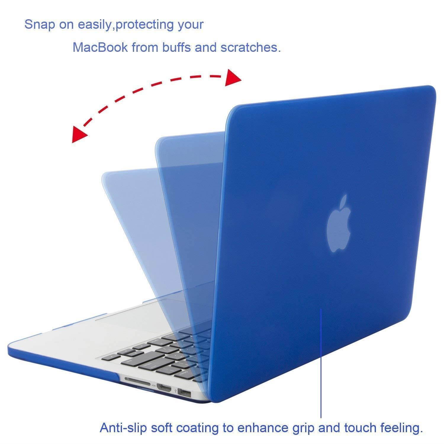 MOSISO Case Only Compatible MacBook Pro (W/O USB-C) Retina 13 Inch (A1502/A1425)(W/O CD-ROM) Release 2015/2014/2013/end 2012 Plastic Hard Shell & Keyboard Cover & Screen Protector, Royal Blue