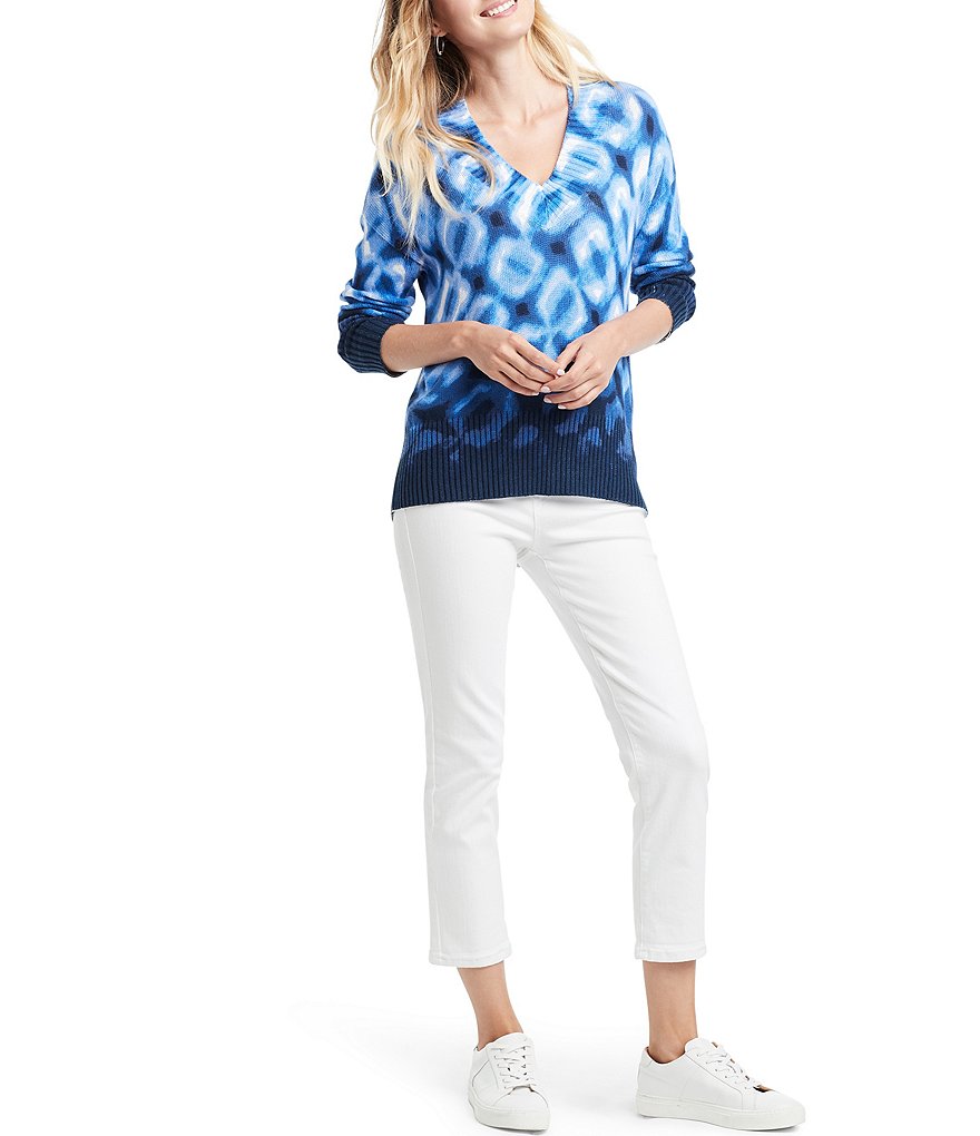 NIC + ZOE Shibori Bracelet Drop Shoulder Sleeve Sweater