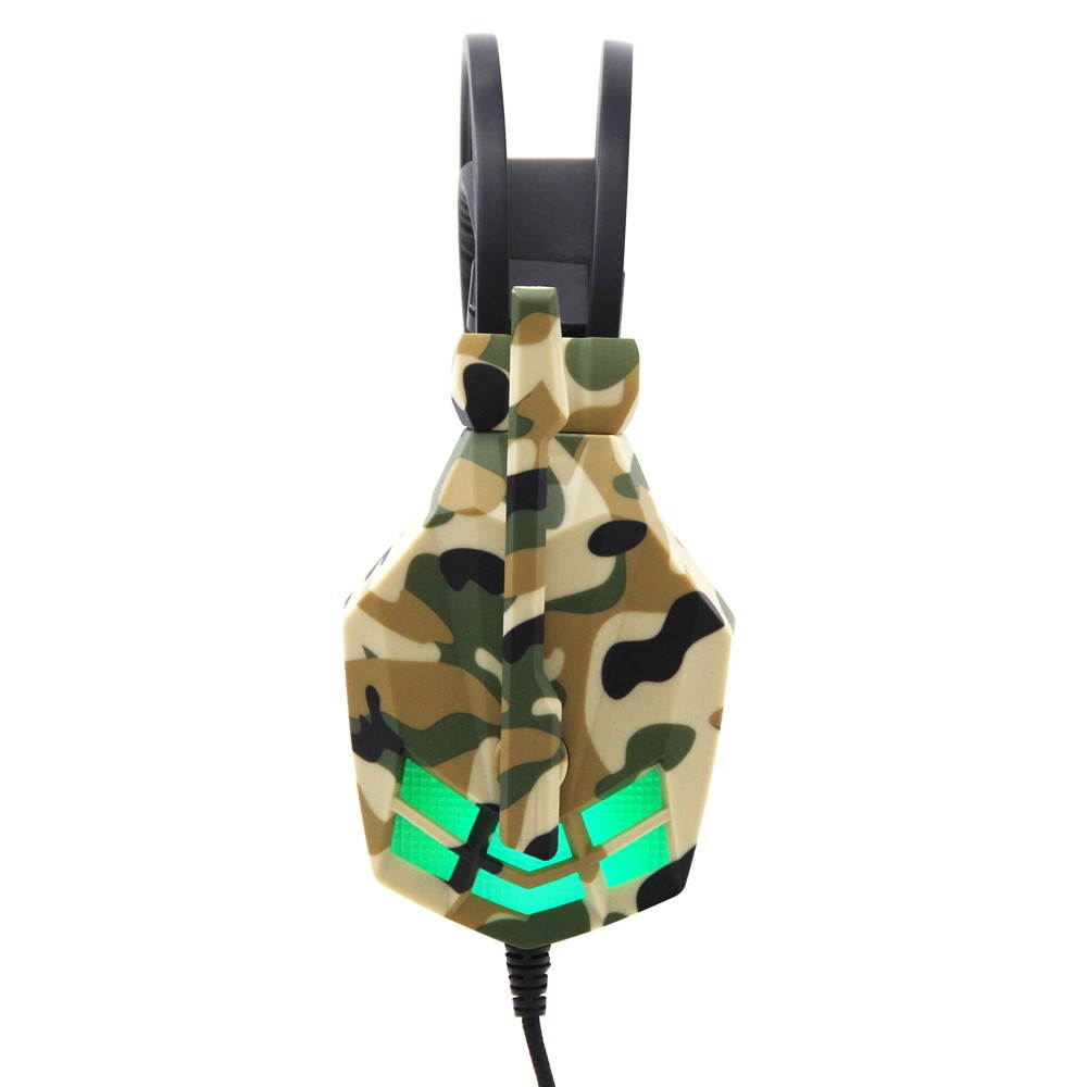 SY850MV Gaming Headset 3.5mm Wired Over Ear Headphones Noise Canceling E-Sport Earphone with Mic LED Light Volume Control AUX+USB for Desktop PC