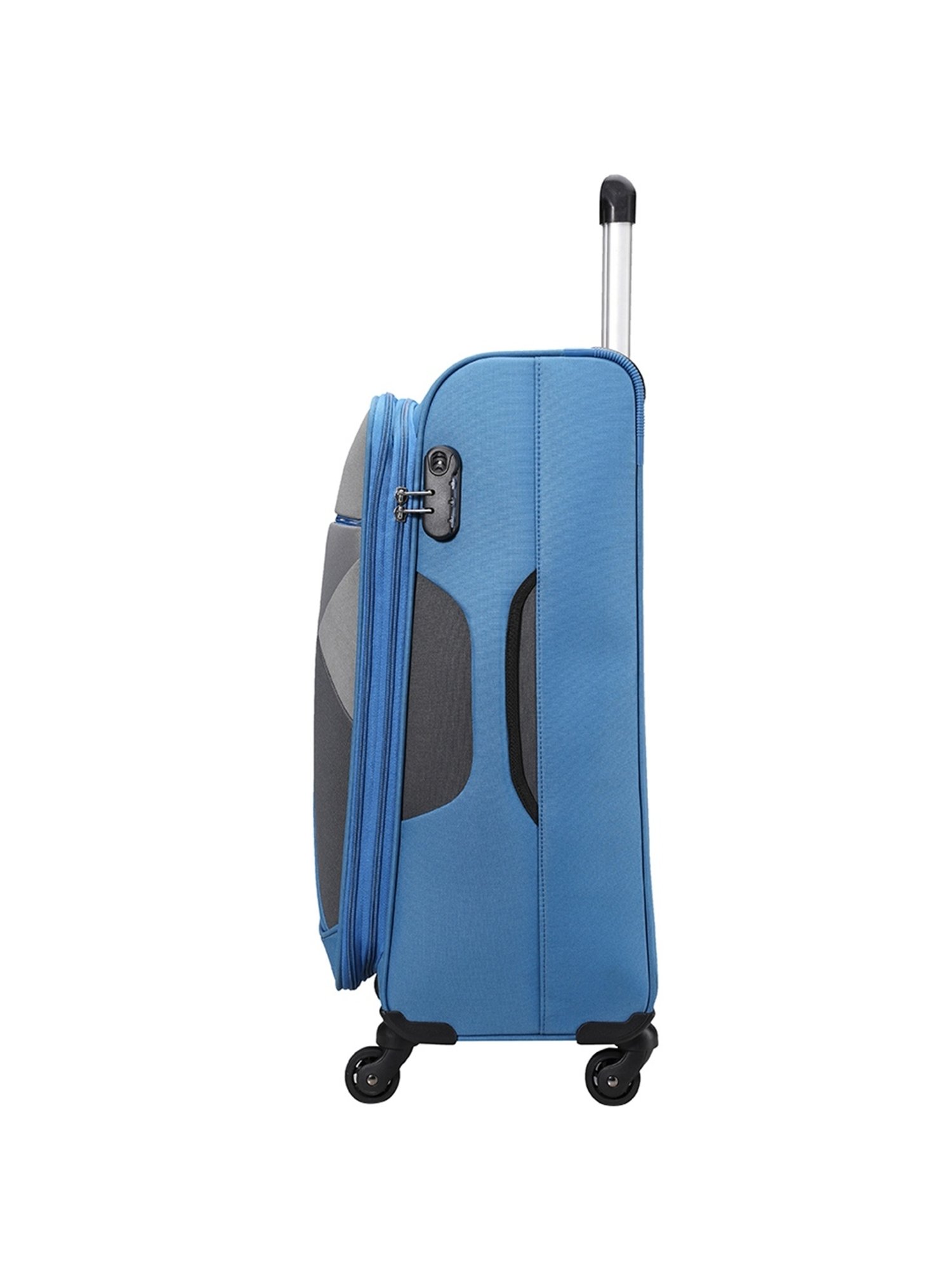 Carriall Blue 4 Wheel Medium Soft Cabin Trolley Set of 2 - 68 cm